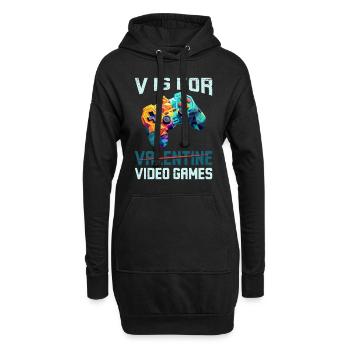 V steht für Video Games nicht Valentinstag - Hoodie-Kleid - Schwarz - Vorne