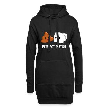 Vous me complétez parfaitement match Saint-Valentin - Sweat-shirt à capuche long Femme - noir - Devant