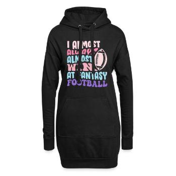 Gagne presque toujours dans le football Fantasy - Sweat-shirt à capuche long Femme - noir - Devant
