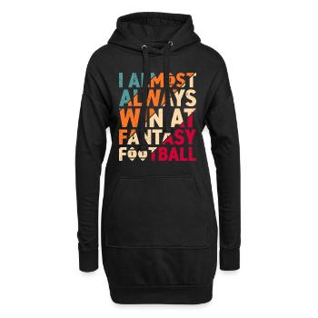 Je gagne presque toujours au football Fantasy - Sweat-shirt à capuche long Femme - noir - Devant