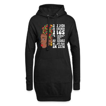 Juneteenth 1865 Schwarze Afrikanische Frau - Hoodie-Kleid - Schwarz - Vorne
