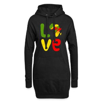 Afrique Amour Afrique Amour Afrique - Sweat-shirt à capuche long Femme - noir - Devant