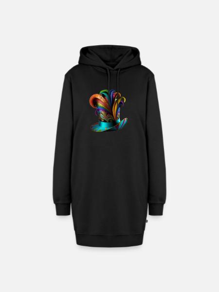 Bunter Karneval Hut Fasching Hut - Hoodie-Kleid - Schwarz