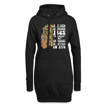 Juneteenth 1865 Schwarze Afrikanische Frau - Hoodie-Kleid - Schwarz - Vorne