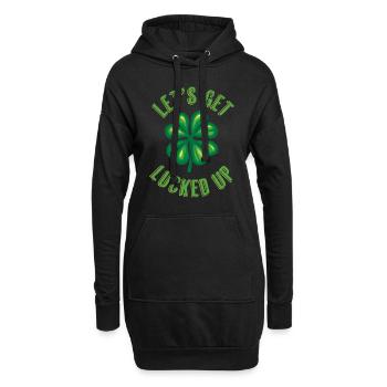 Let's get Lucked up Irland St Patrick's Day - Hoodie-Kleid - Schwarz - Vorne