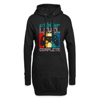 Abitur Level complete Abi 2023 Gamer - Hoodie-Kleid - Schwarz - Vorne