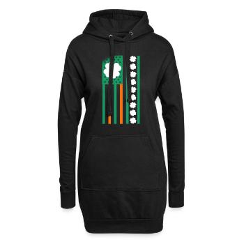 USA St. Patrick's Day Kleeblätter USA Flagge - Hoodie-Kleid - Schwarz - Vorne