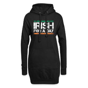 Irlandais d’un jour Fête de la Saint-Patrick - Sweat-shirt à capuche long Femme - noir - Devant