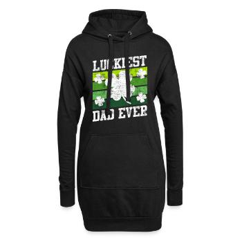 Le père le plus chanceux de tous les temps Clover Saint-Patrick - Sweat-shirt à capuche long Femme - noir - Devant