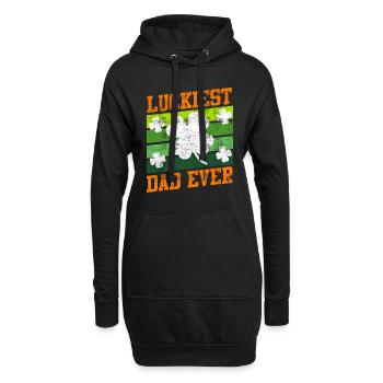 Le père le plus chanceux de tous les temps Clover Saint-Patrick - Sweat-shirt à capuche long Femme - noir - Devant