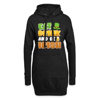 Eat Drink and be Irish St. Patrick’s Day - Hoodie-Kleid - Schwarz - Vorne