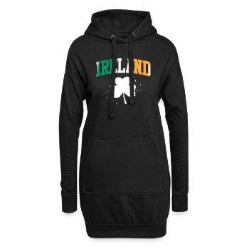 Ireland Clover Irish St. Patrick's Day - Hoodie Dress - black - Front