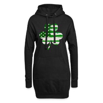 USA Clover Lucky Charm États-Unis - Sweat-shirt à capuche long Femme - noir - Devant