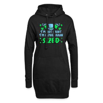 Pas petit, juste un lutin Taille Saint-Patrick - Sweat-shirt à capuche long Femme - noir - Devant