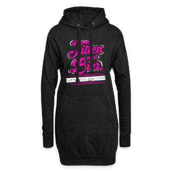 Feiern Saufen Titten und Bier Urlaub Party - Hoodie-Kleid - Schwarz - Vorne