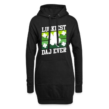 Le père le plus chanceux de tous les temps Clover Saint-Patrick - Sweat-shirt à capuche long Femme - noir - Devant