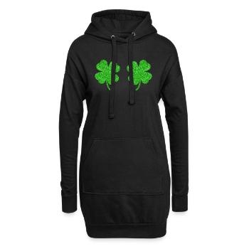 Fête de la Saint-Patrick du trèfle irlandais - Sweat-shirt à capuche long Femme - noir - Devant