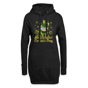 Bonne Saint-Catmas Chats Saint-Patrick - Sweat-shirt à capuche long Femme - noir - Devant