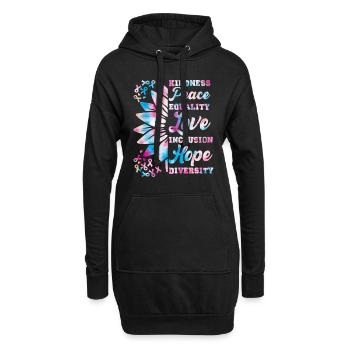 Inklusion Freundlichkeit Frieden Hoffnung - Hoodie-Kleid - Schwarz - Vorne