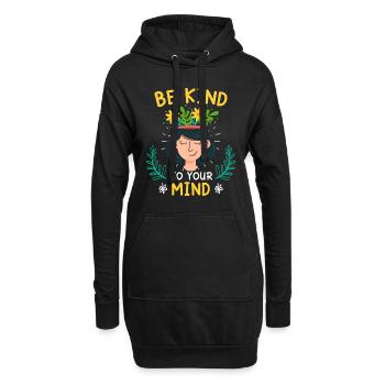 Santé mentale Soyez gentil avec votre - Sweat-shirt à capuche long Femme - noir - Devant