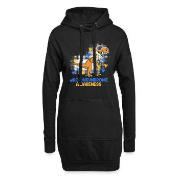 Down Syndrom Vater und Mutter mit Kind - Hoodie-Kleid - Schwarz - Vorne