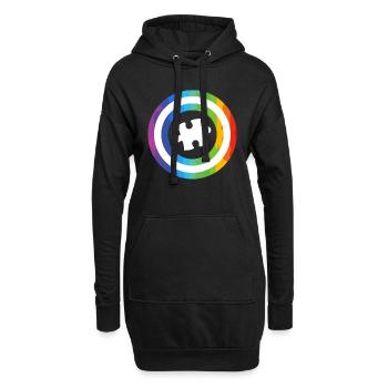 Autisme Diversité Conscience autistique - Sweat-shirt à capuche long Femme - noir - Devant