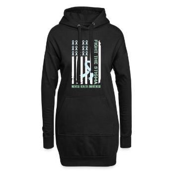 Mentale Gesundheit Fight the Stigma Mental - Hoodie-Kleid - Schwarz - Vorne