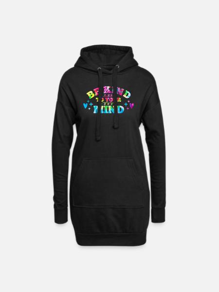 Be kind to your mind Mentale Gesundheit - Hoodie-Kleid - Schwarz