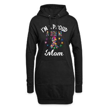 Fière maman de la conscience de l’enfant autiste - Sweat-shirt à capuche long Femme - noir - Devant
