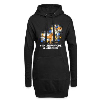 Down Syndrom Vater und Mutter mit Kind - Hoodie-Kleid - Schwarz - Vorne