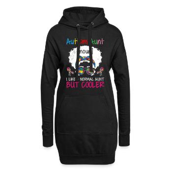 Autismus Bewusstsein Tante eines autistischen - Hoodie-Kleid - Schwarz - Vorne