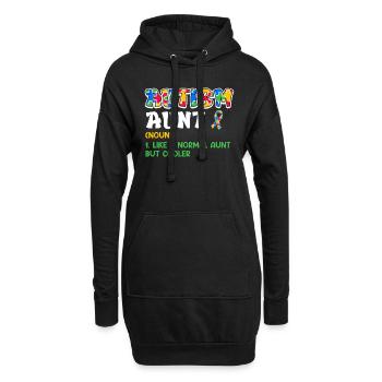 Sensibilisation à l’autisme Tante enfant autiste - Sweat-shirt à capuche long Femme - noir - Devant