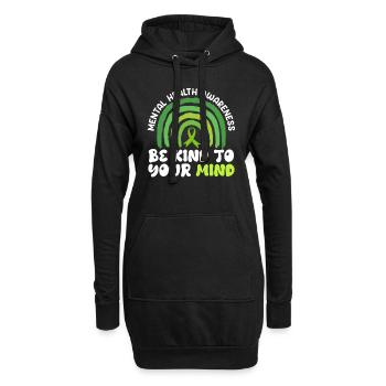 Santé mentale Soyez gentil avec votre - Sweat-shirt à capuche long Femme - noir - Devant