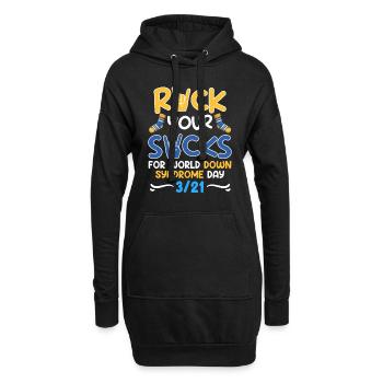Down Syndrom Awareness Trisomie 21 - Hoodie-Kleid - Schwarz - Vorne