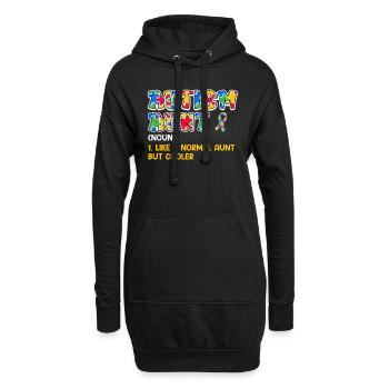 Sensibilisation à l’autisme Tante enfant autiste - Sweat-shirt à capuche long Femme - noir - Devant