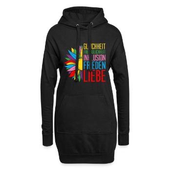 Inklusion Gleichheit Freundlichkeit Akzeptanz - Hoodie-Kleid - Schwarz - Vorne