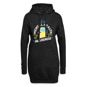 Mentale Gesundheit Selbstachtung Awareness Mental - Hoodie-Kleid - Schwarz - Vorne