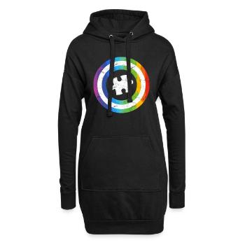 Autisme Diversité Conscience autistique - Sweat-shirt à capuche long Femme - noir - Devant