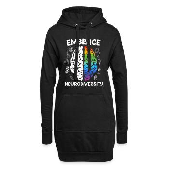 L’autisme embrasse la neurodiversité Autiste - Sweat-shirt à capuche long Femme - noir - Devant