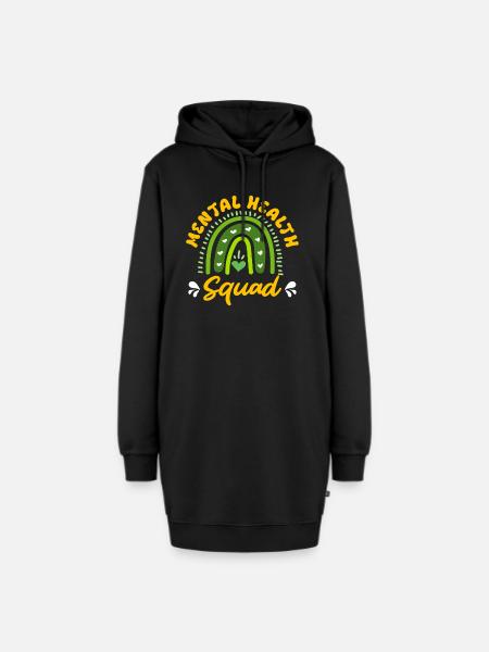 Mentale Gesundheit Mental Health Squad - Hoodie-Kleid - Schwarz