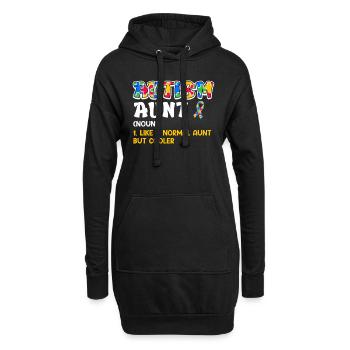 Sensibilisation à l’autisme Tante enfant autiste - Sweat-shirt à capuche long Femme - noir - Devant