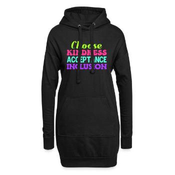 Choose Kindness Akzeptanz Inklusion - Hoodie-Kleid - Schwarz - Vorne