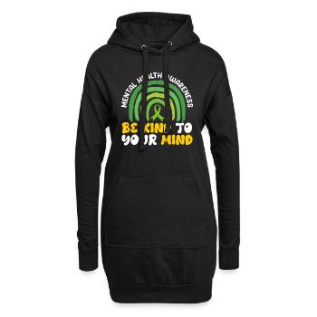 Santé mentale geistige Gesundheit Awareness - Sweat-shirt à capuche long Femme - noir - Devant