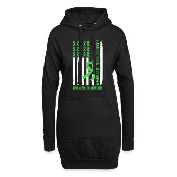 Mentale Gesundheit Fight the Stigma Mental - Hoodie-Kleid - Schwarz - Vorne