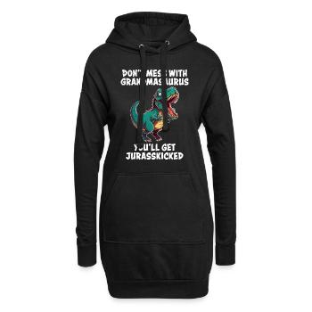 Oma Dont mess with Omasaurus Großmutter Dino - Hoodie-Kleid - Schwarz - Vorne