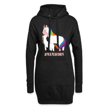 Mamacorn Fête des mères Licornes Mama Licorne - Sweat-shirt à capuche long Femme - noir - Devant