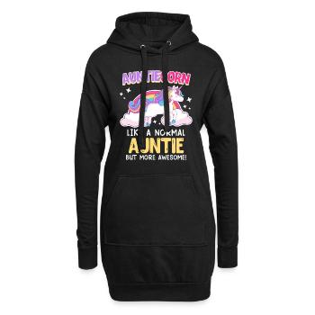 Tanticorn Einhorn Tanten Muttertag Unicorn - Hoodie-Kleid - Schwarz - Vorne