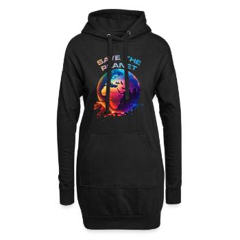 Jour de la Terre Sauver la Terre Protection de l’environnement de la planète - Sweat-shirt à capuche long Femme - noir - Devant