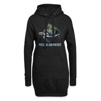 Artenschutz vom Aussterben bedrohte Tiere Natur - Hoodie-Kleid - Schwarz - Vorne