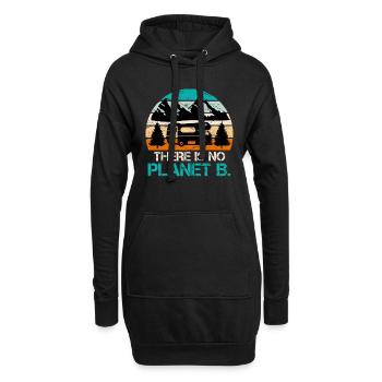 There is no Planet B Mission Erde Umweltliebe - Hoodie-Kleid - Schwarz - Vorne